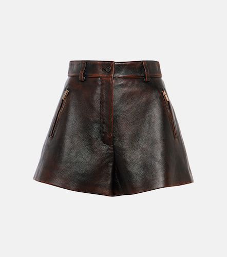 Miu Miu Leather shorts - Miu Miu - Modalova