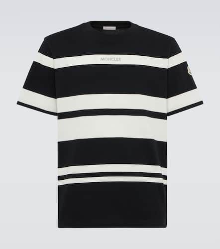 T-shirt in jersey di cotone a righe - Moncler - Modalova