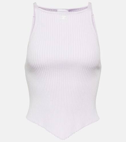 Courrèges Tank top acanalado con logo - Courreges - Modalova