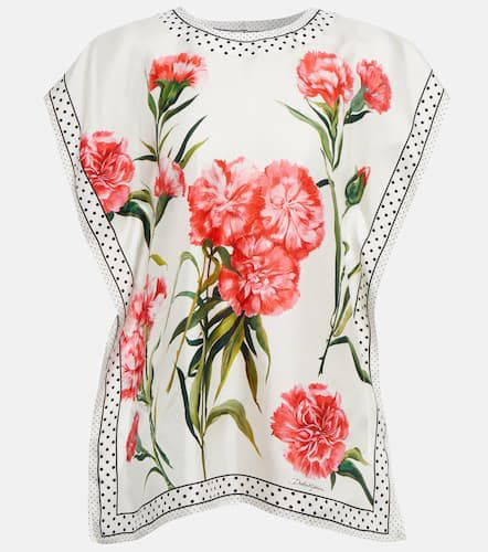 Top de seda con flores oversized - Dolce&Gabbana - Modalova