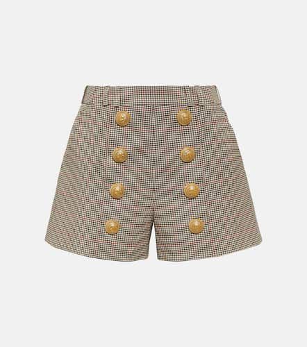 Shorts de tweed Príncipe de Gales de tiro alto - Balmain - Modalova