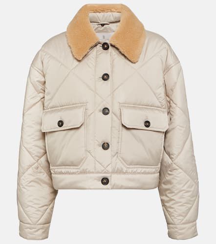 Shearling-trimmed quilted jacket - Brunello Cucinelli - Modalova