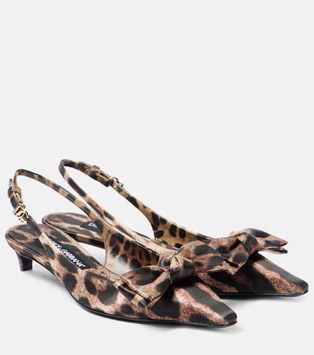 Leo 30 printed satin slingback pumps - Dolce&Gabbana - Modalova