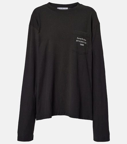 Logo cotton and hemp jersey top - Acne Studios - Modalova