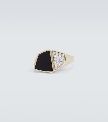 Ring Esteve aus 9kt Gelbgold mit Diamanten und Onyx - Rainbow K - Modalova