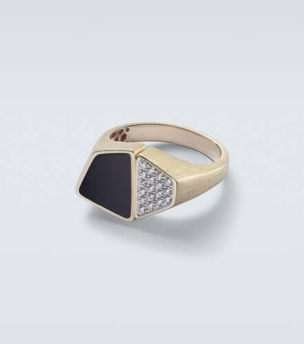 Ring Esteve aus 9kt Gelbgold mit Diamanten und Onyx - Rainbow K - Modalova