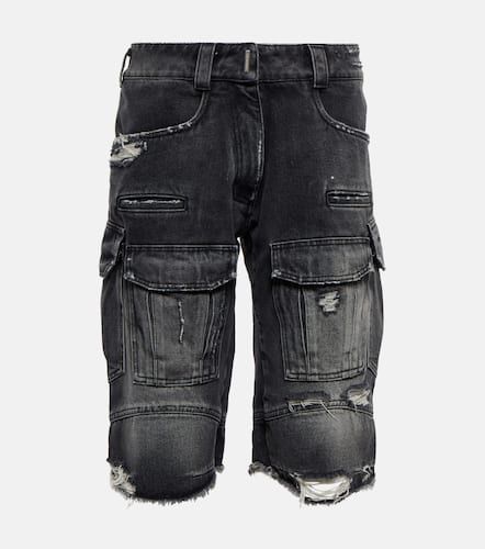 Distressed denim cargo shorts - Givenchy - Modalova