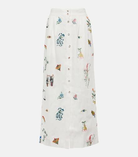 AlÃ©mais Atticus embroidered linen midi skirt - Alemais - Modalova