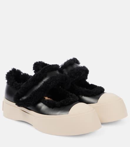 Sneakers Pablo aus Leder mit Shearling - Marni - Modalova