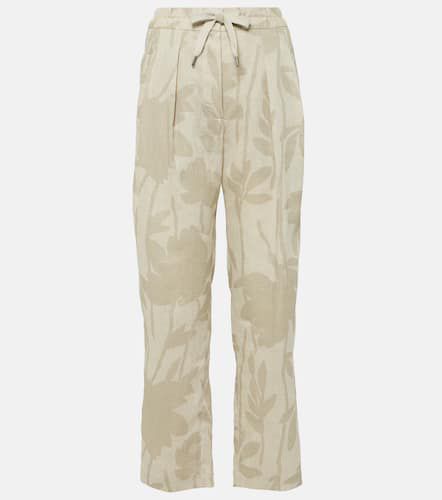 Pantalones tapered de lino estampados - Brunello Cucinelli - Modalova