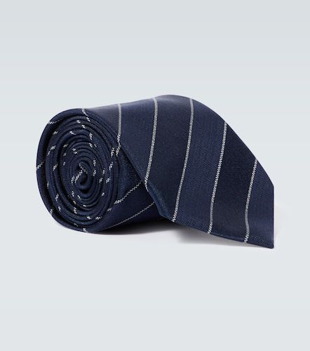 Corbata de seda a rayas - Brunello Cucinelli - Modalova