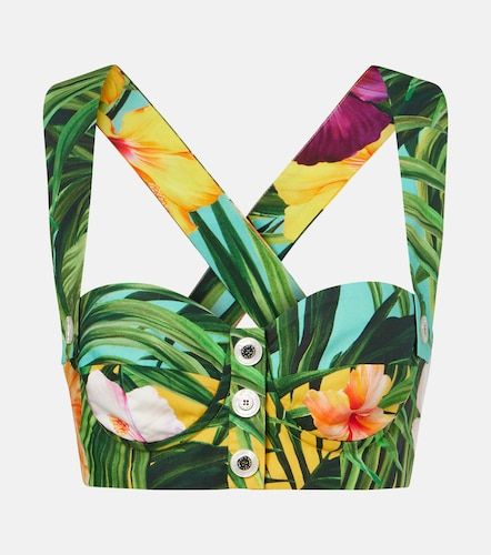 Crop top de algodón floral - Dolce&Gabbana - Modalova