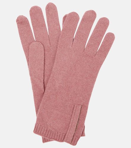 Embellished cashmere knit gloves - Brunello Cucinelli - Modalova