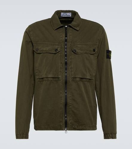 Stone island brushed hot sale canvas overshirt