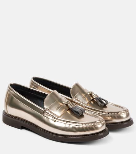 Loafers aus Metallic-Leder - Brunello Cucinelli - Modalova