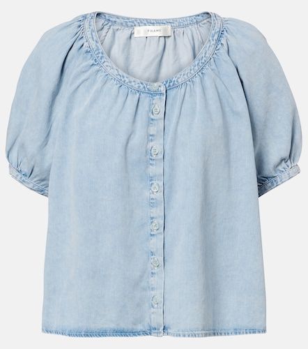 Resort gathered cotton-blend shirt - Frame - Modalova