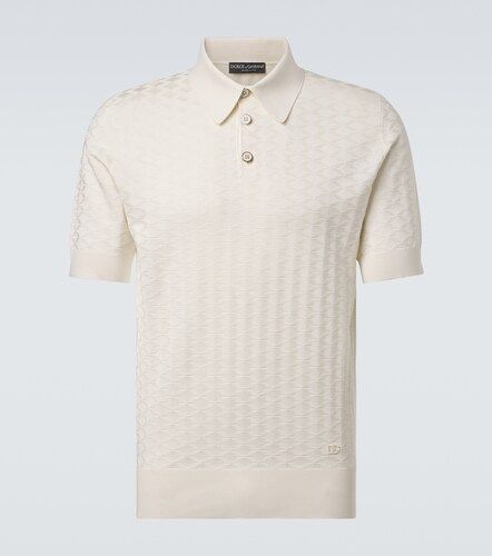 Polo de seda con DG de punto - Dolce&Gabbana - Modalova