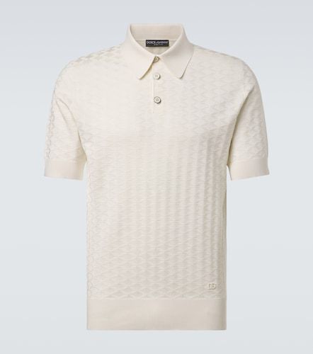 Polo de seda con DG de punto - Dolce&Gabbana - Modalova