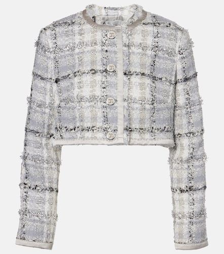 Checked cropped lame tweed jacket - Dolce&Gabbana - Modalova