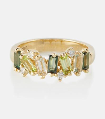 Amalfi 14kt gold ring with diamonds, topaz, peridot and amethyst - Suzanne Kalan - Modalova