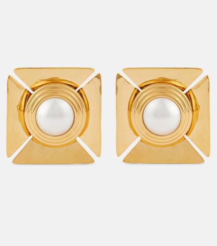 Faux pearl-embellished clip-on earrings - Saint Laurent - Modalova