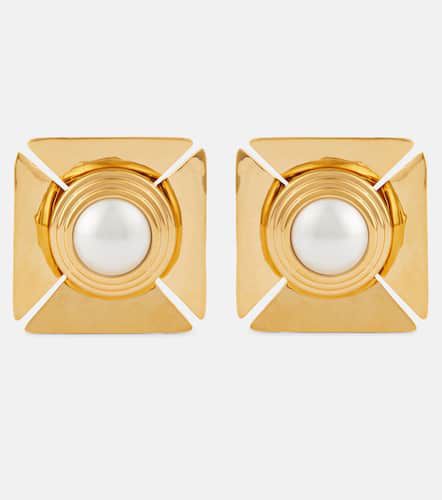 Pendientes de clip con perlas sintéticas - Saint Laurent - Modalova