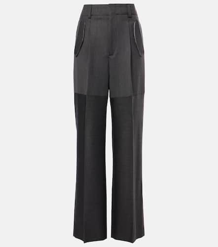 Pantalones anchos de lana con paneles - Victoria Beckham - Modalova