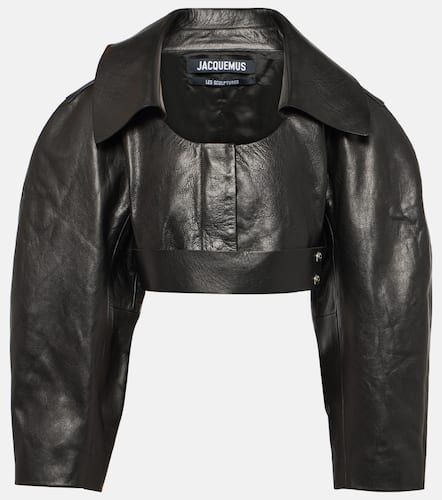 La Veste Obra cropped leather jacket - Jacquemus - Modalova