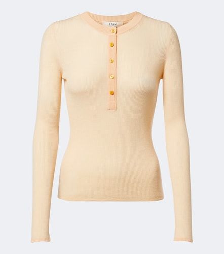 Chloé Camicia Henley in lana a coste con seta - Chloe - Modalova