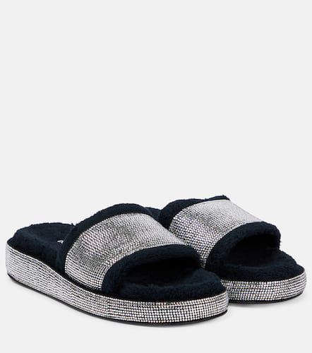 Crystal-embellished terrycloth slides - Dolce&Gabbana - Modalova