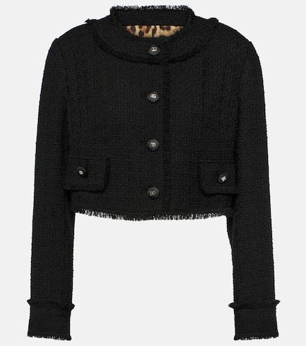 Cropped wool-blend tweed jacket - Dolce&Gabbana - Modalova
