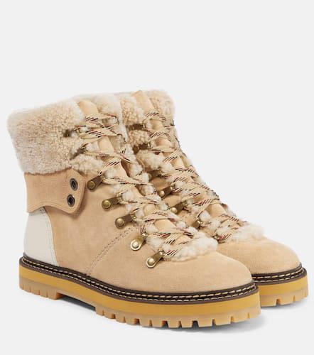 See By ChloÃ© Eileen shearling-lined suede hiking boots - See By Chloe - Modalova