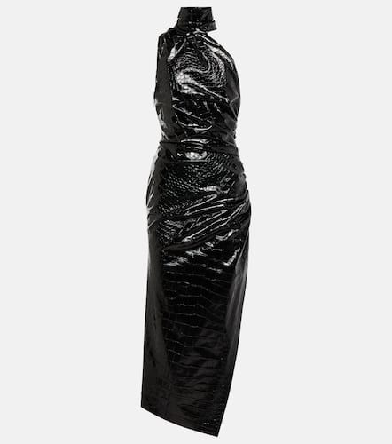 AlaÃ¯a Asymmetric croc-effect midi dress - Alaia - Modalova