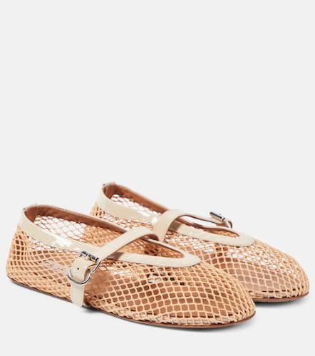 Alaïa Ballerinas aus Mesh mit Leder - Alaia - Modalova