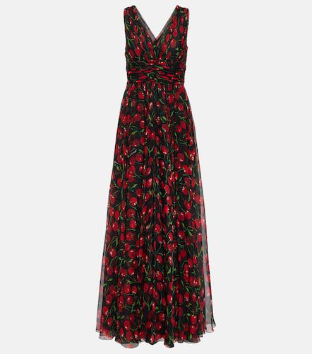 Bedruckte Robe aus Seidenchiffon - Dolce&Gabbana - Modalova