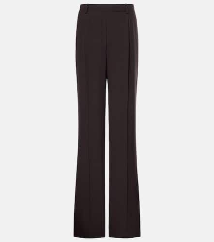 High-rise silk crÃªpe straight pants - Saint Laurent - Modalova