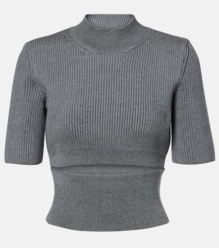 AlaÃ¯a Ribbed-knit cutout wool-blend top - Alaia - Modalova