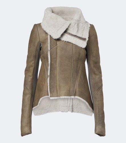 Naska shearling-lined leather jacket - Rick Owens - Modalova