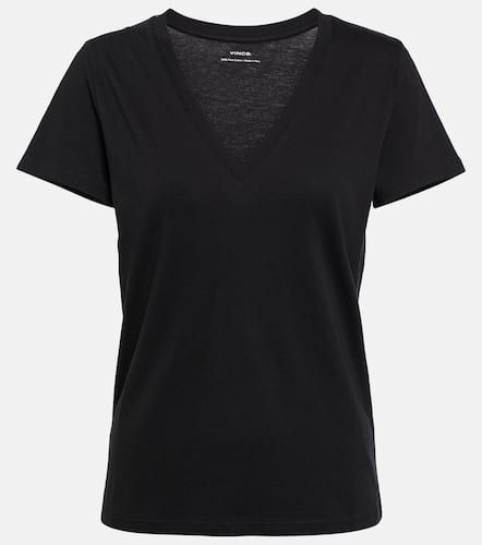 Camiseta de algodón con cuello en pico - Vince - Modalova