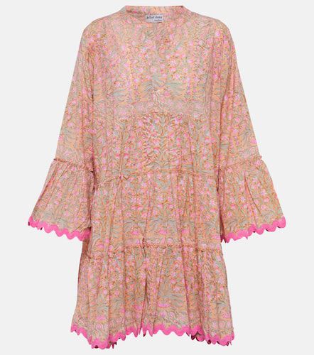 Vestido corto de algodón floral - Juliet Dunn - Modalova