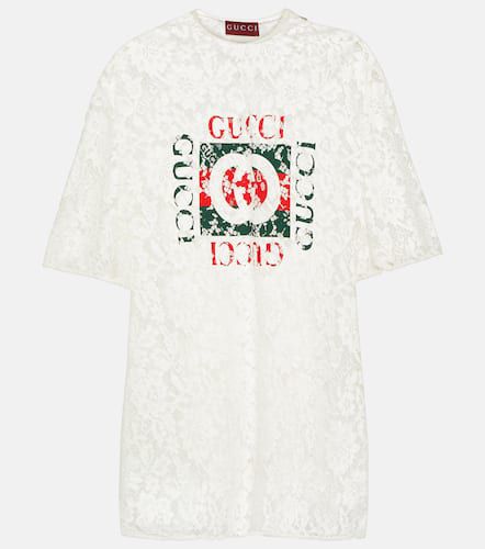 Gucci Top de encaje floral con GG - Gucci - Modalova