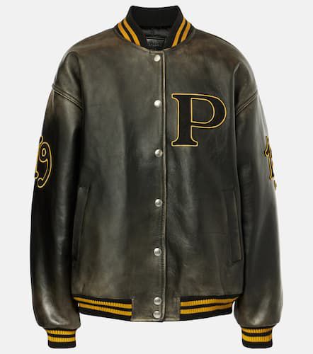 Prada Leather varsity jacket - Prada - Modalova