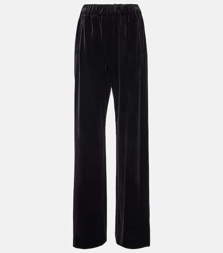 Weite High-Rise-Hose aus Samt - Dolce&Gabbana - Modalova