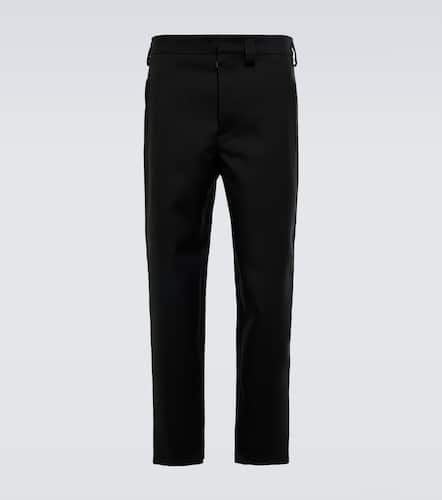 Slim-fit leather-trim wool pants - Jil Sander - Modalova