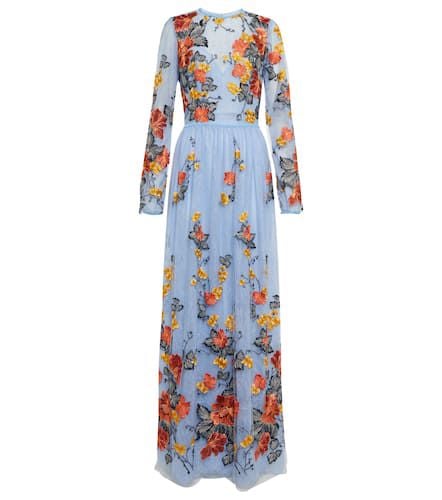 Liana floral-embroidered lace gown - Costarellos - Modalova