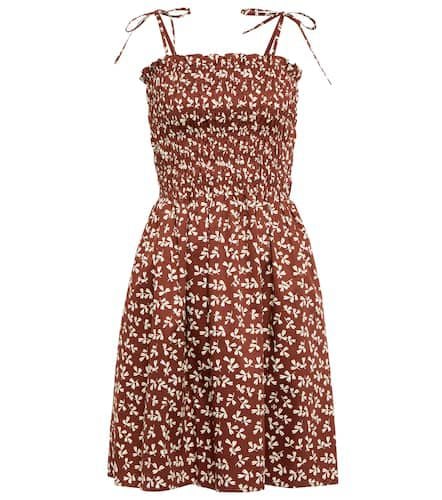 Printed smocked cotton minidress - Tory Burch - Modalova