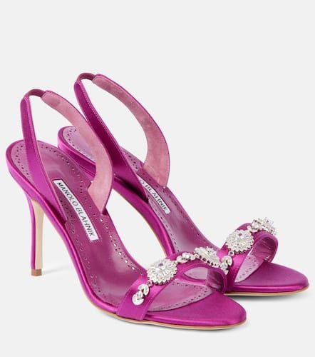 Verzierte Slingback-Sandalen Lamisan aus Satin - Manolo Blahnik - Modalova