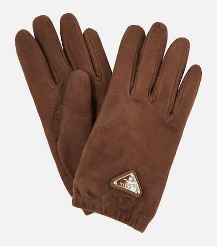 Prada Logo suede gloves - Prada - Modalova