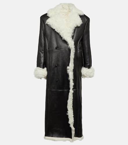 Shearling-lined leather coat - Magda Butrym - Modalova