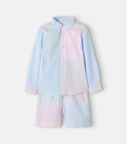 Camicia e shorts in seersucker a righe - Patachou - Modalova